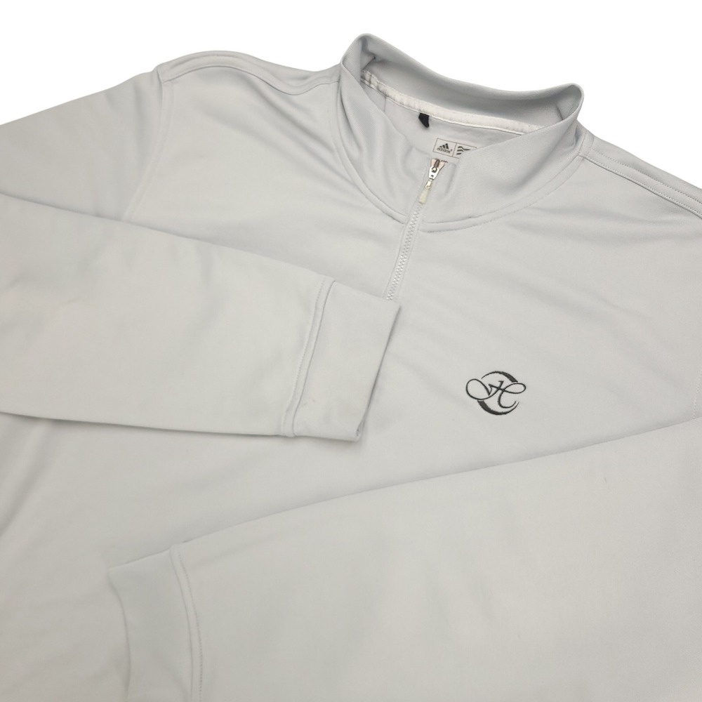 Adidas ClimaLite Mens 1/4 Zip Golf  Pullover Mens XL Light Gray Embroidered Logo